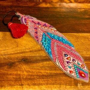Handmade Diamond Painted Ornament Bookmark Drawer Pull With Bottom Teardrop